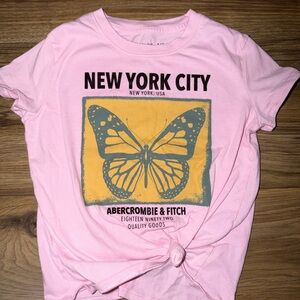 abercrombie kids Pink NEW YORK CITY Graphic Shirt